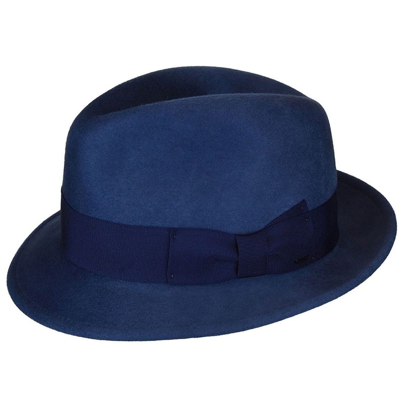 Bailey Hats The Riff Wool Felt Trilby – Blue S