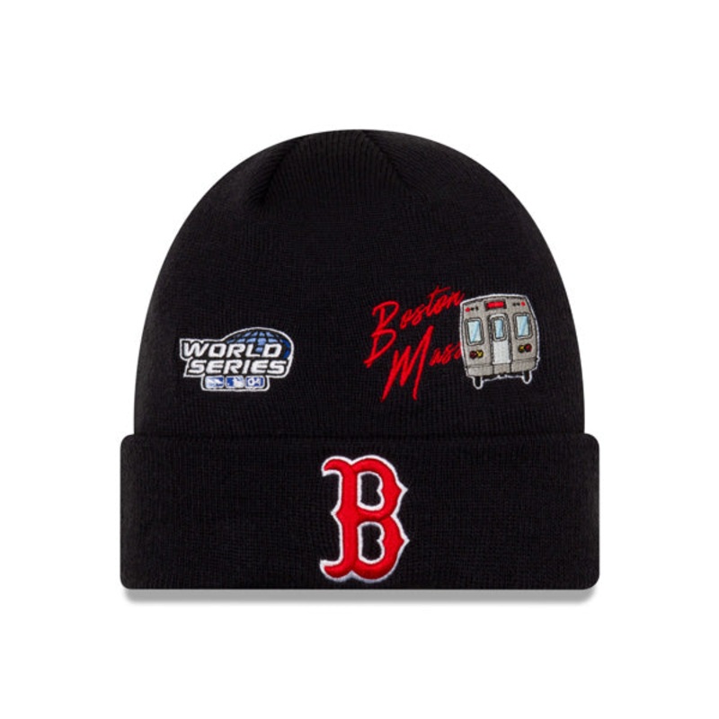 Boston Red Sox New Era WORLD SERIES CITY TRANSIT Cuffed Knit MLB Hat – Navy