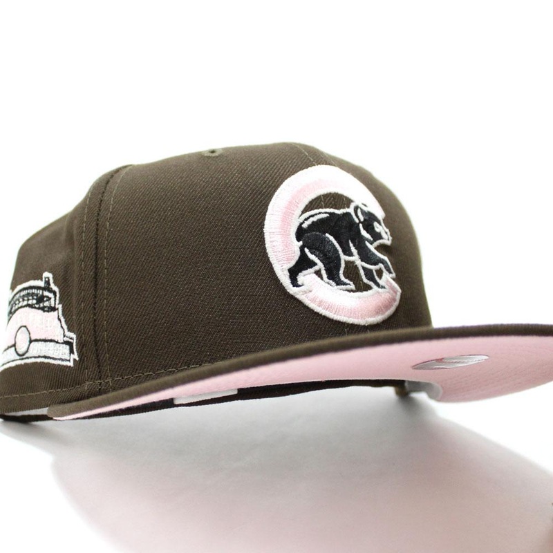 Chicago Cubs 100TH Anniversary New Era 59Fifty Fitted Hat (GITD Logo Brown Pink Under Brim) 7