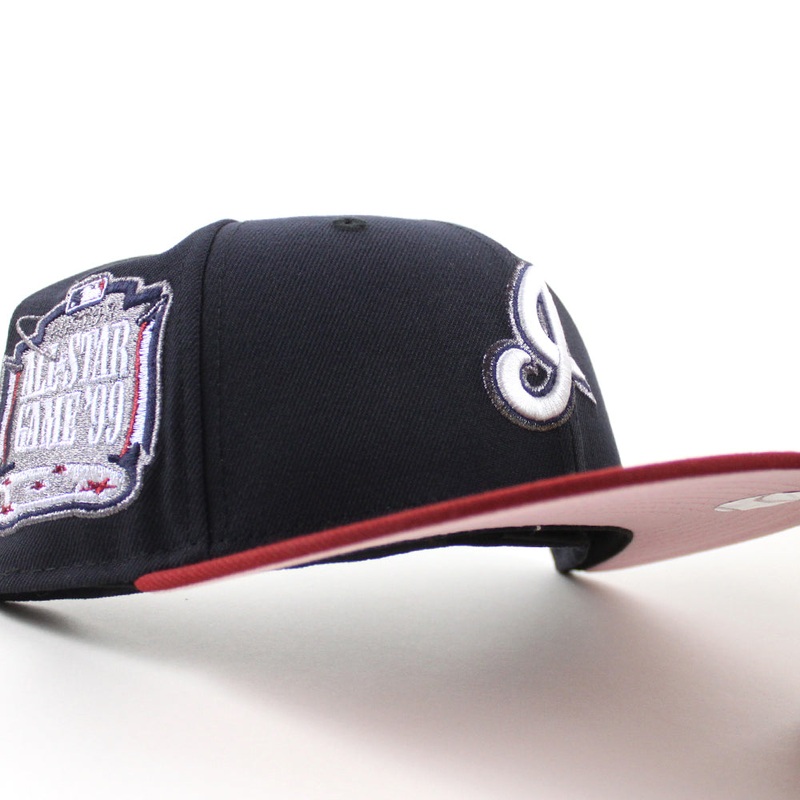 Cleveland Indians 1999 All Star Game New Era 59Fifty Fitted Hat (Navy Red Pink Under Brim) 7