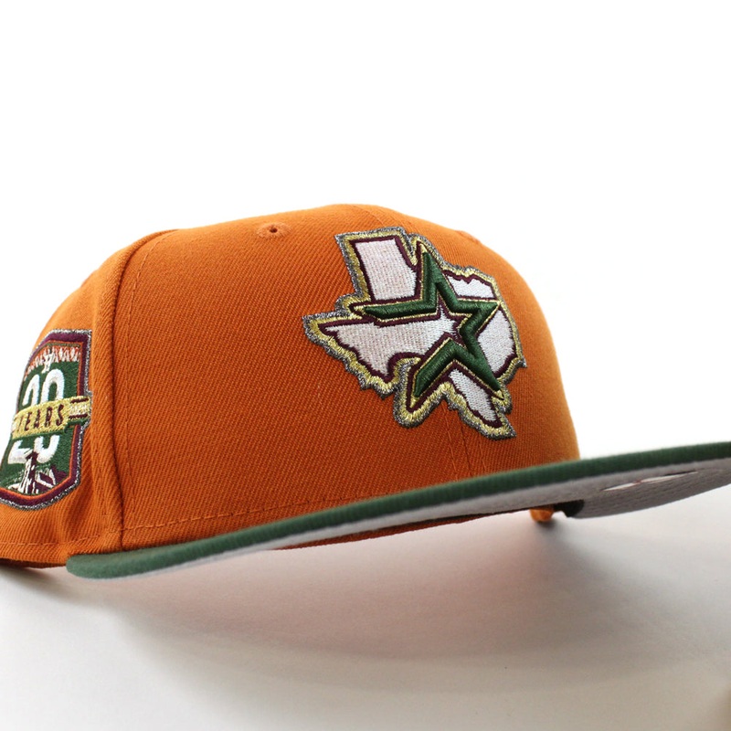 Houston Astros 20th Anniversary New Era 59Fifty Fitted Hat (Fight Orange Mountain Green Gray Under Brim) 7