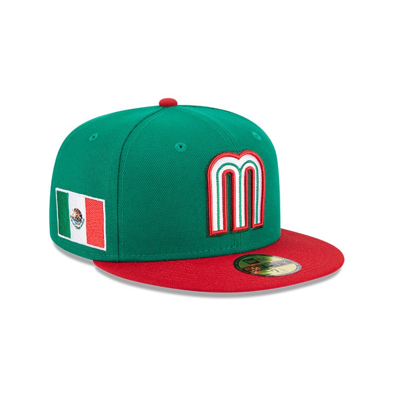MEXICO Baseball New Era 2023 World Baseball Classic 59FIFTY Fitted Hat – Green/Red 6 7/8