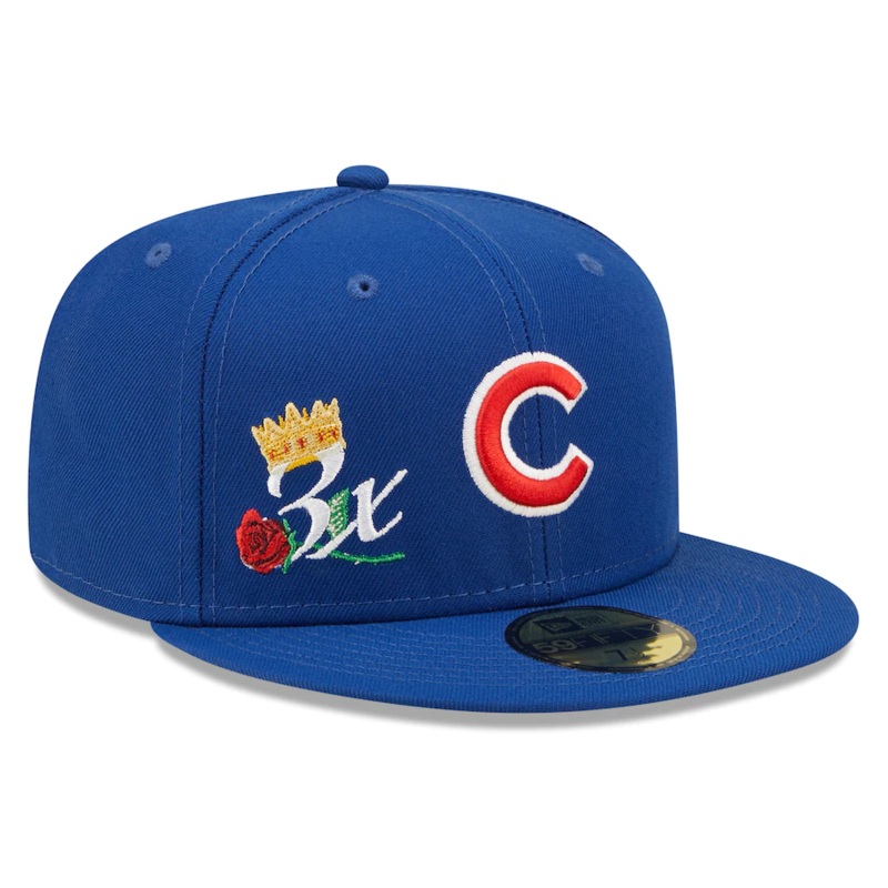 New Era Chicago Cubs Royal 3x World Series Champions Crown 59FIFTY Fitted Hat