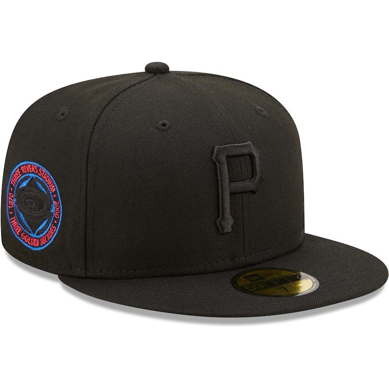 New Era Pittsburgh Pirates Black Three Rivers Stadium Splatter 59FIFTY Fitted Hat