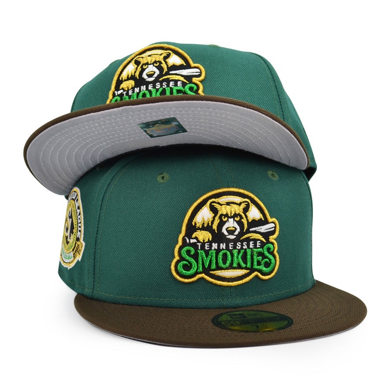 Tennessee Smokies SOUTHERN LEAGUE Exclusive New Era 59Fifty Fitted Hat – Green/Brown 6 7/8