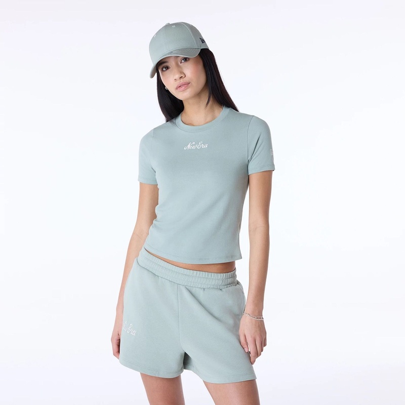 Womens New Era Slim Pastel Green T-Shirt XS