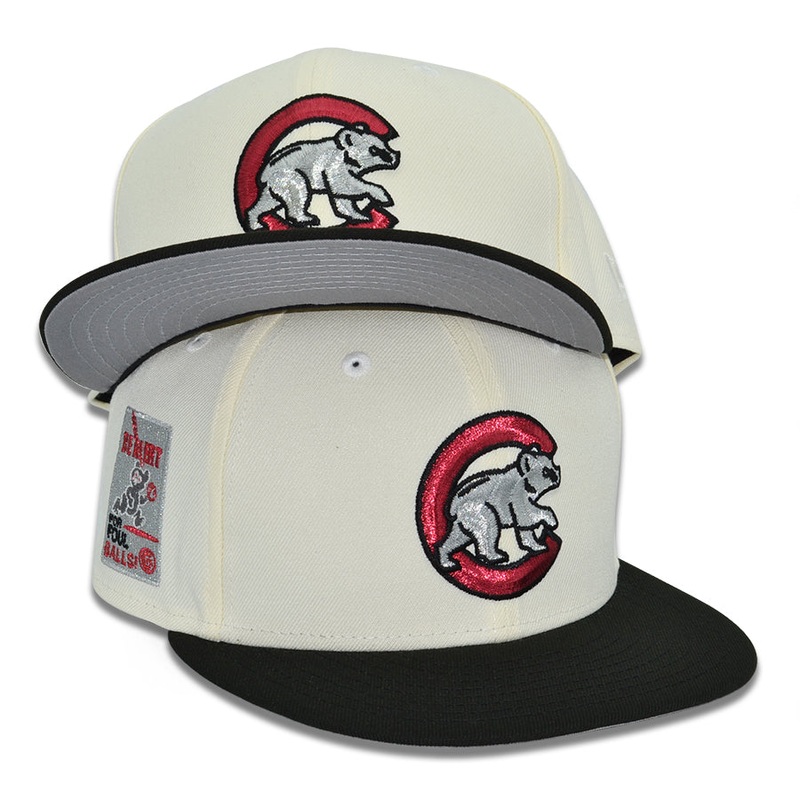 Chicago Cubs “WHITE CEMENT” Exclusive New Era 59Fifty Fitted Hat – Chrome/Black 6 7/8
