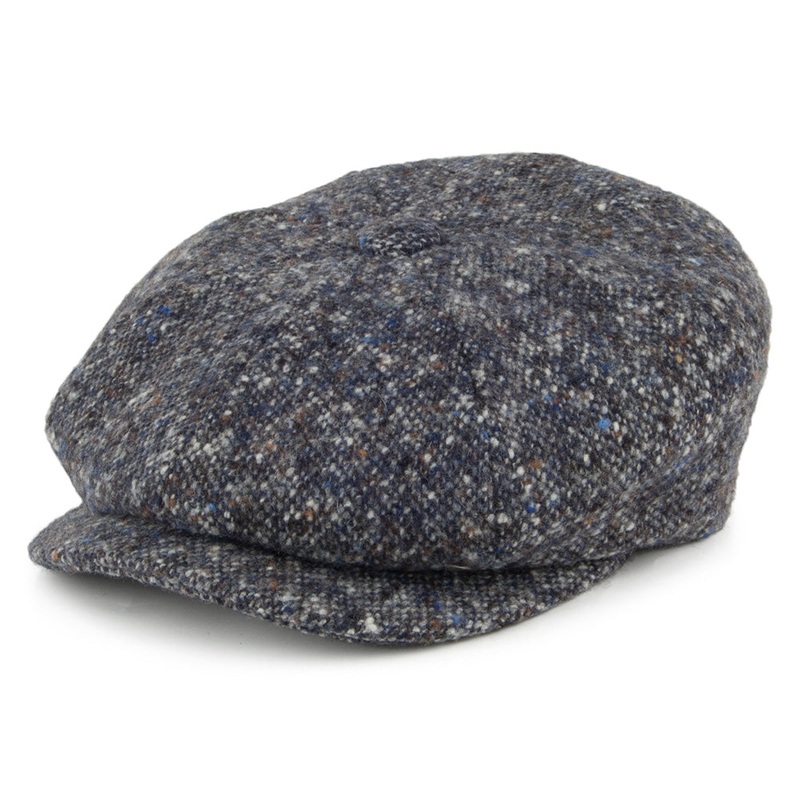 City Sport Donegal Tweed Marl Newsboy Cap – Blue-Grey S
