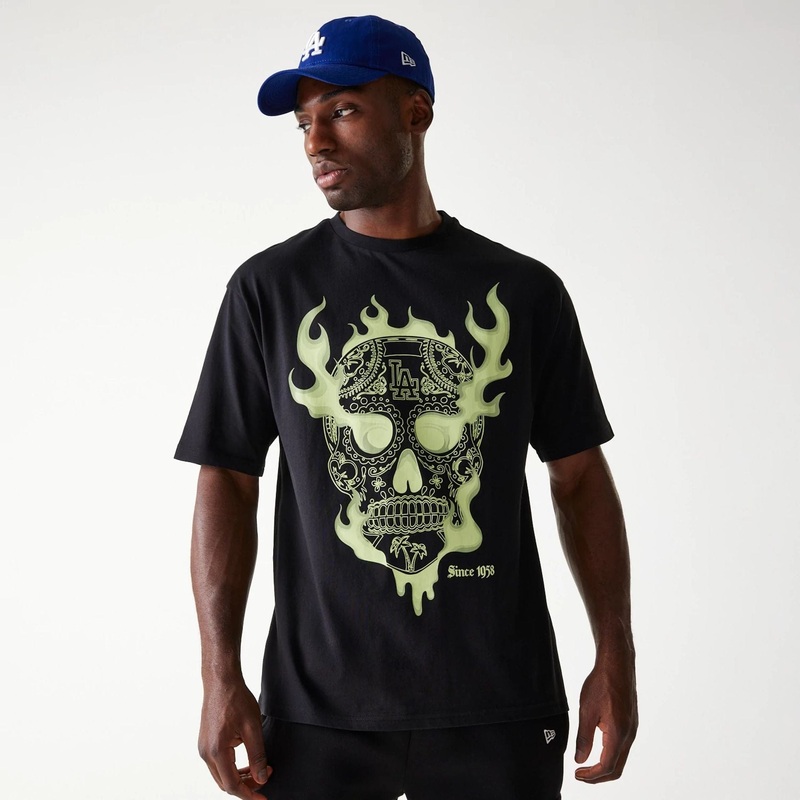 LA Dodgers MLB Glow Black Oversized T-Shirt XS