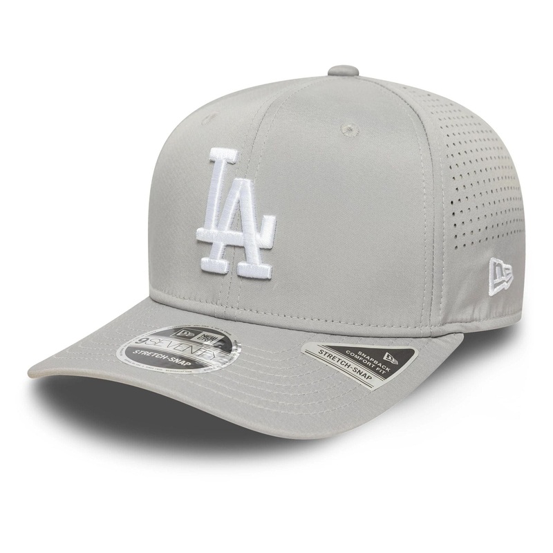 LA Dodgers MLB Perforated Grey 9SEVENTY Stretch-Snap Adjustable Cap OSFM