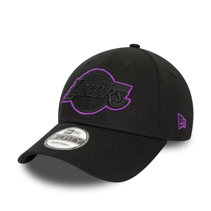 Los Angeles Lakers 9FORTY Metallic Outline Black Cap One Size