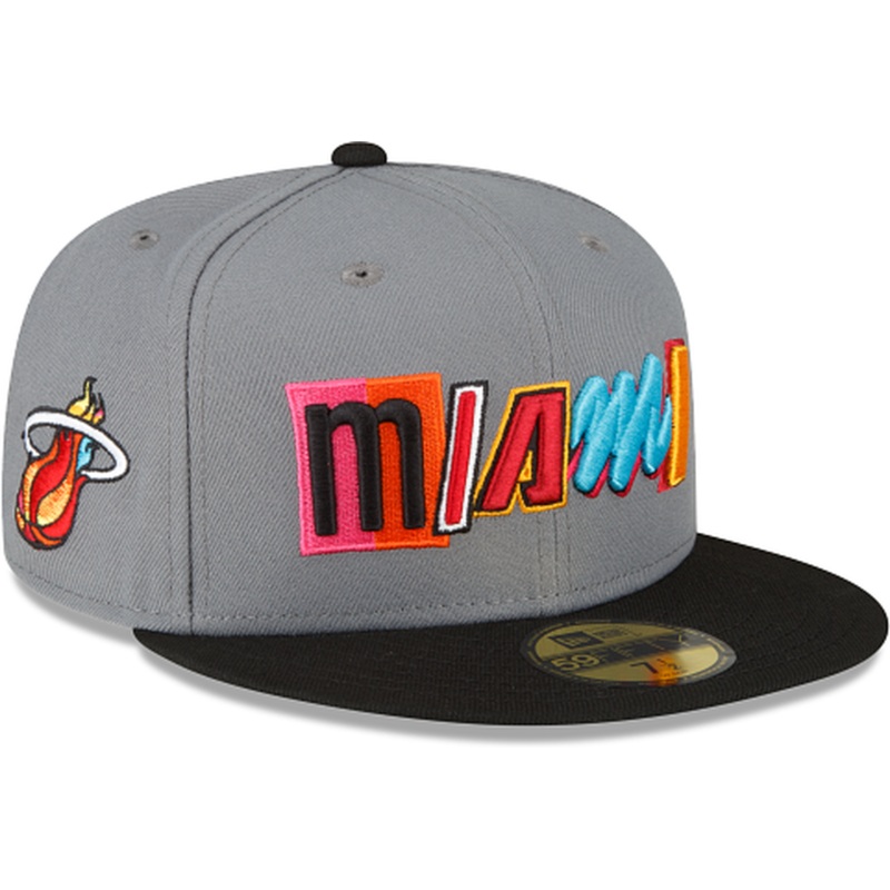 New Era Miami Heat 2022-23 City Edition Gray 59FIFTY Fitted Hat