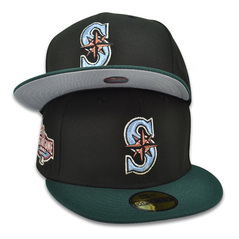 Seattle Mariners 2001 ALL-STAR GAME Exclusive New Era 59Fifty Fitted Hat – Black/Forest 6 7/8