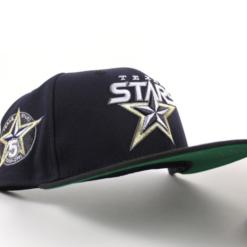 TEXAS STARS AMERICAN HOCKEY LEAGUE 5TH Anniversary New Era 59Fifty Fitted Hat (Navy Black Green Under Brim) 6 7/8