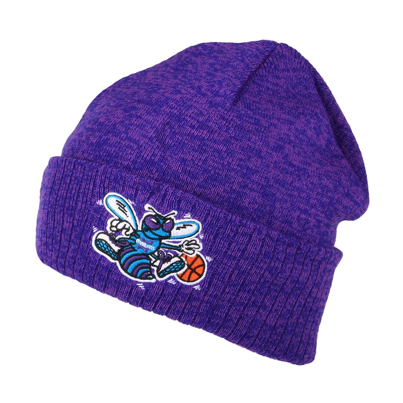 Mitchell & Ness Charlotte Hornets Beanie Hat – NBA Fandom Knit HWC – Purple 1-Size