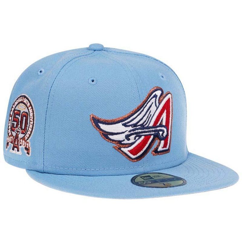 New Era Anaheim Angels 50th Anniversary Sky Blue Edition 59Fifty Fitted Hat