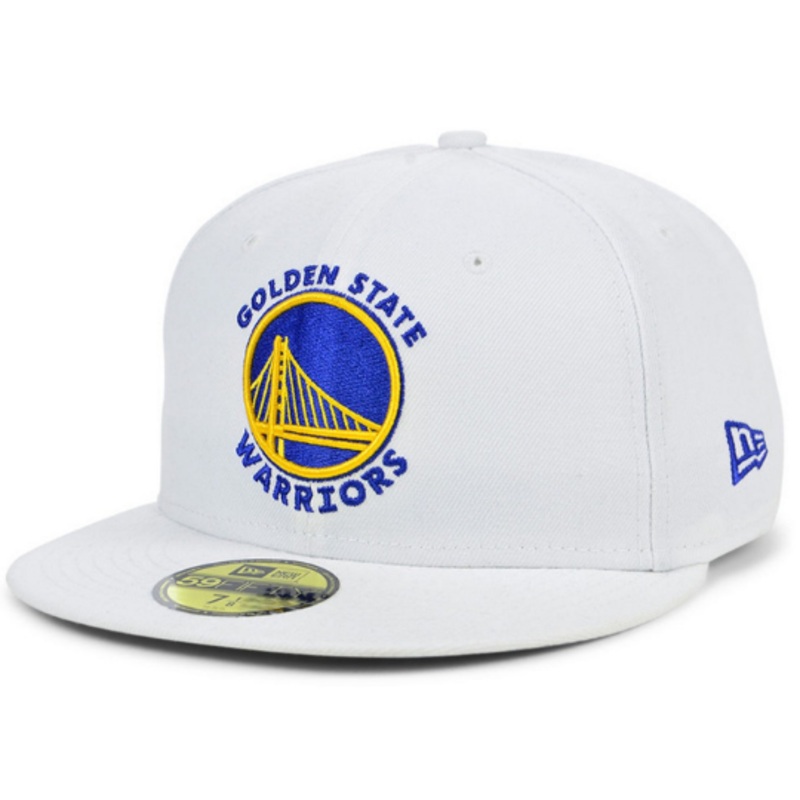 New Era Golden State Warriors White Sanded 59FIFTY Fitted Hat