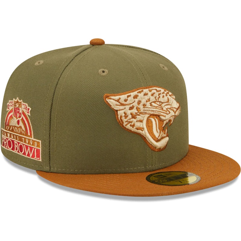 New Era Jacksonville Jaguars Olive/Brown 1990 Pro Bowl Toasted Peanut 59FIFTY Fitted Hat