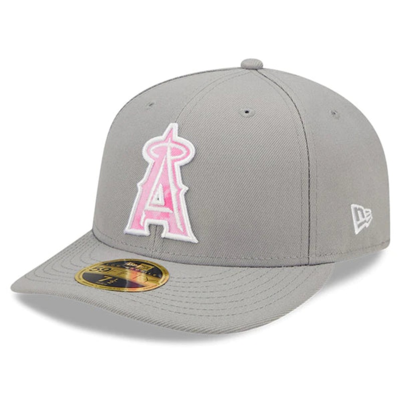 New Era Los Angeles Angels Gray 2022 Mother’s Day On-Field Low Profile 59FIFTY Fitted Hat
