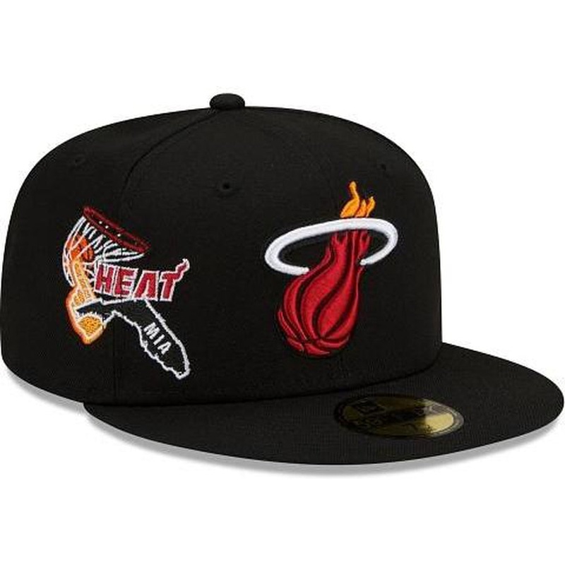 New Era Miami Heat Fan Out 59fifty Fitted Hat