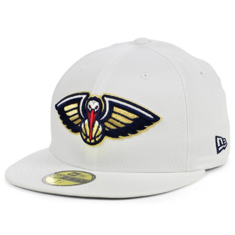 New Era New Orleans Pelicans Sanded White 59FIFTY Fitted Hat