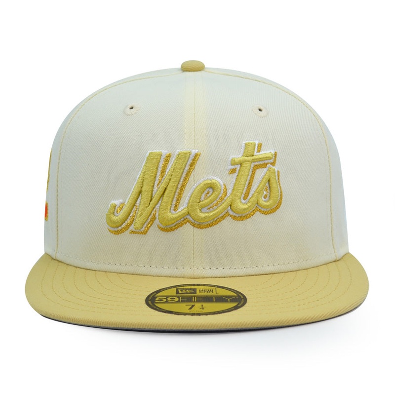 New Era New York Mets Shea Stadium Chrome/Vegas Gold 59FIFTY Fitted Hat
