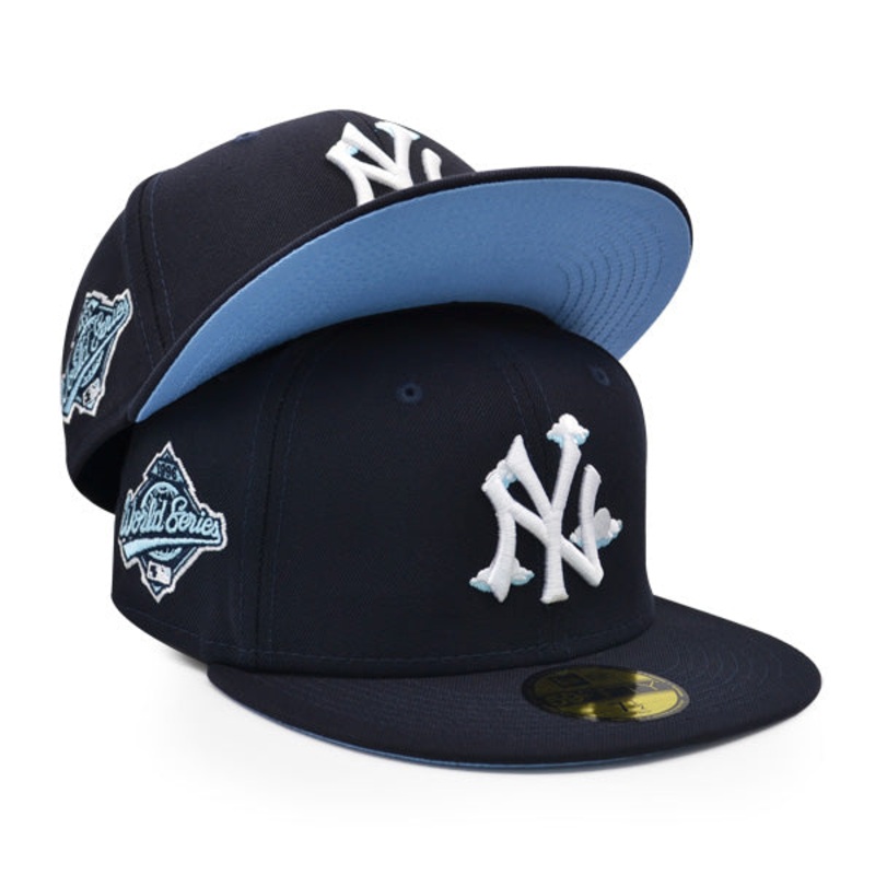 New York Yankees 1996 World Series New Era Exclusive COMIC CLOUD 59Fifty Fitted Hat – Navy/Sky Bottom 6 7/8