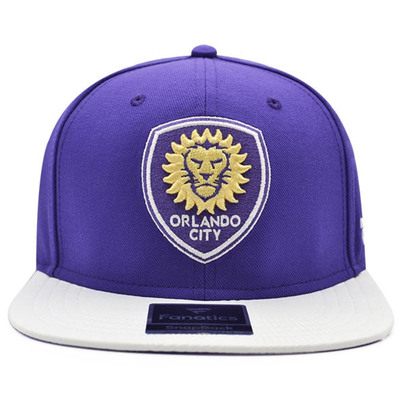 Orlando City FC Fanatics MLS Visor Mark Snapback Adjustable Hat – Purple/White/Gold