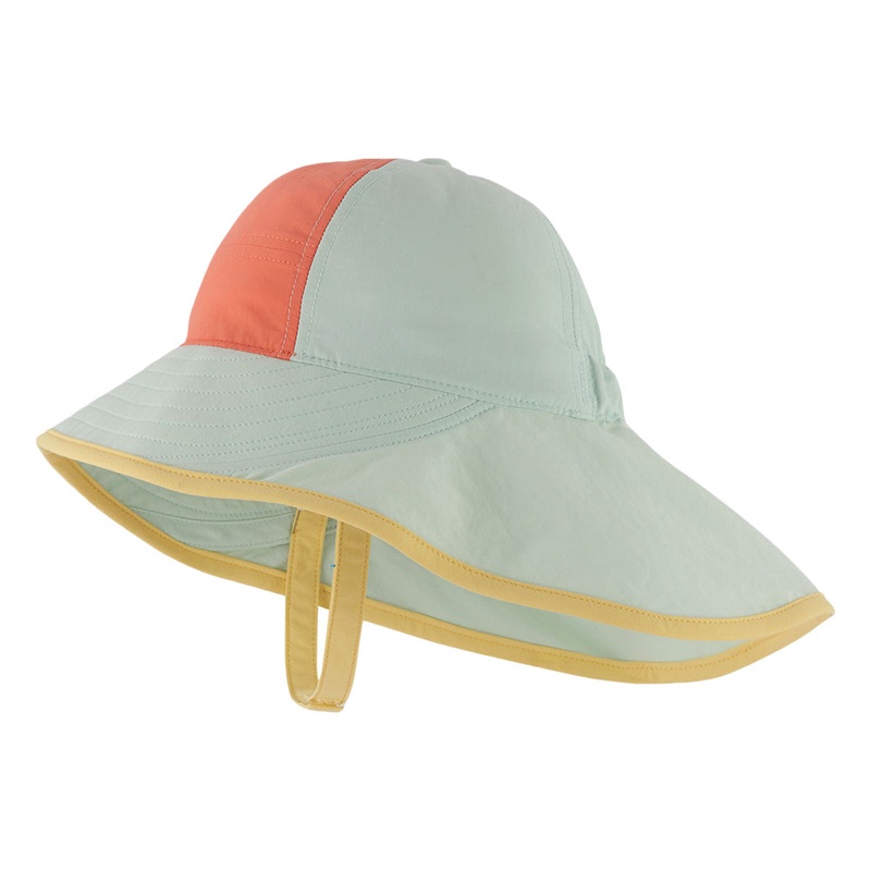 Patagonia Hats Baby Block-the-Sun Sun Hat – Mint-Clay-Yellow 6-12 Months