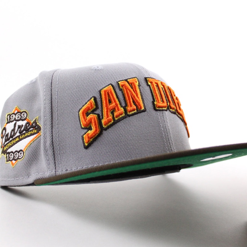 San Diego Padres 1969-1999 International league New Era 59Fifty Fitted Hat (Gray Walnut Green Under Brim) 6 7/8