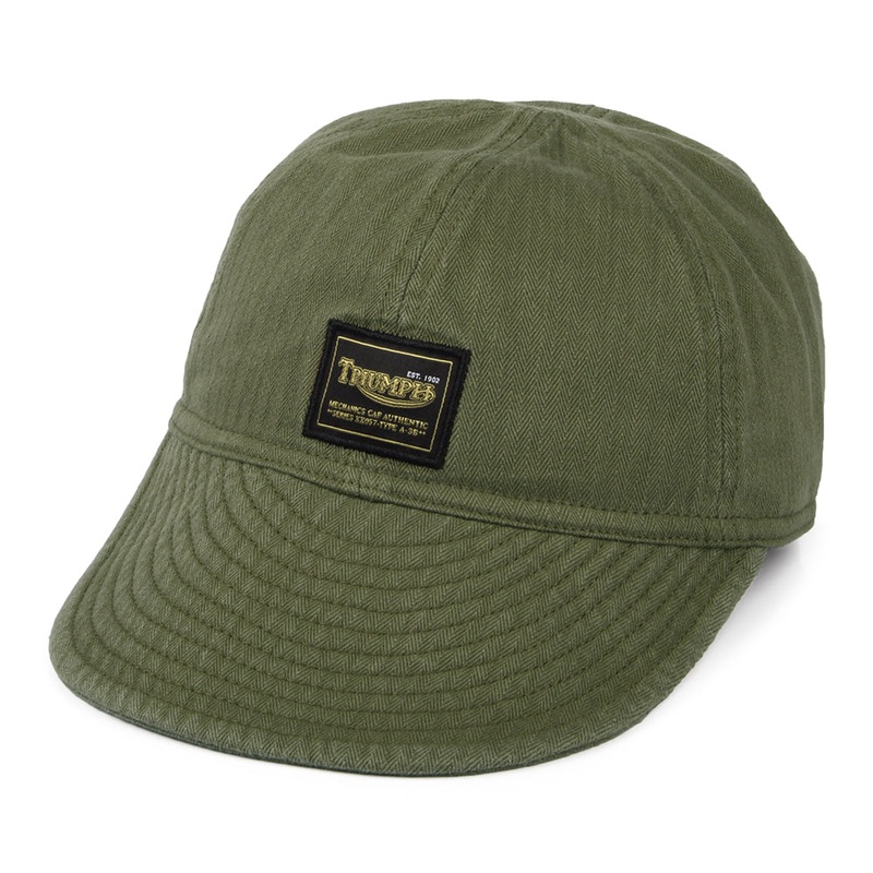 Triumph Motorcycles Grunt Cotton Twill Army Cap – Khaki Adjustable