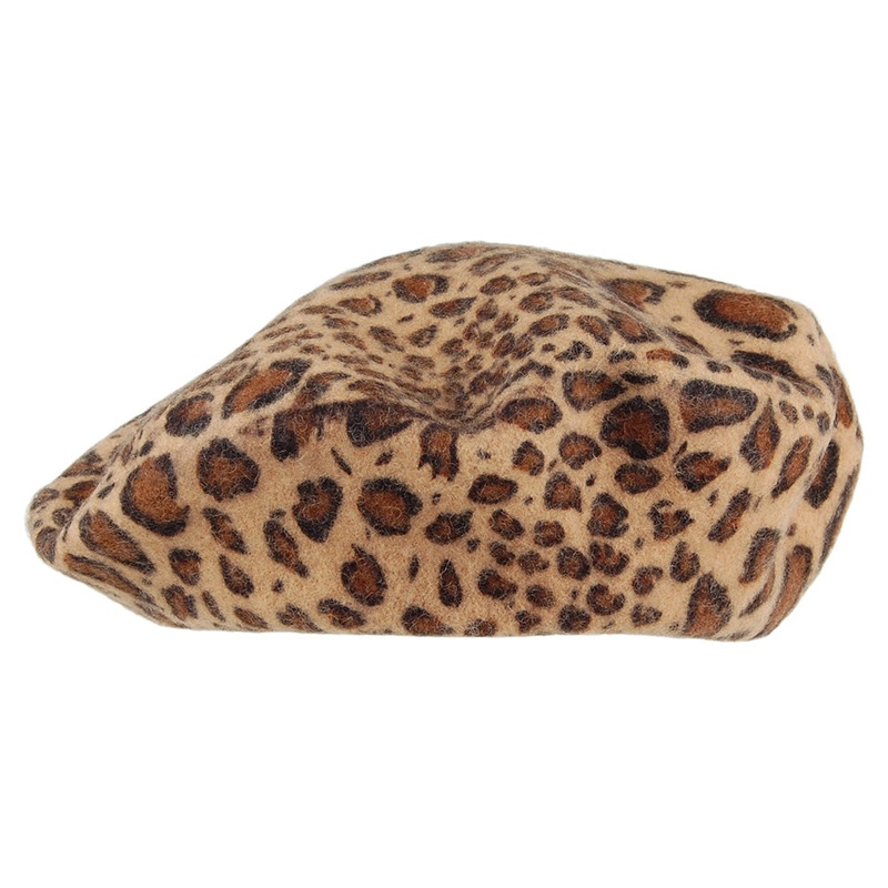 Whiteley Hats Jane Beret – Dark Leopard 1-Size