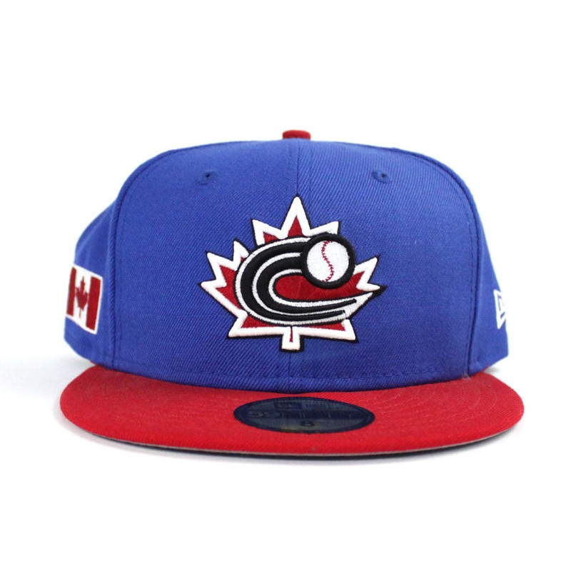 2013 Canada World Baseball Classic New Era 59Fifty Fitted Hat (Blue Red Gray Under Brim) 7