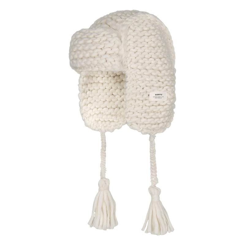 Barts Hats Brubru Handknitted Trapper Hat – Cream 1-Size