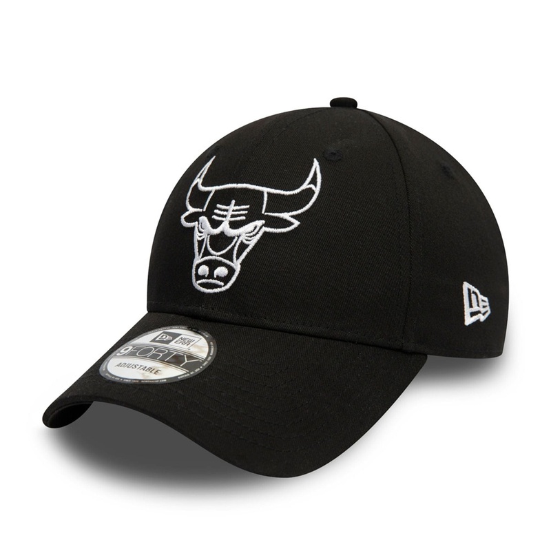 Chicago Bulls Essential Outline Black 9FORTY Cap OSFM