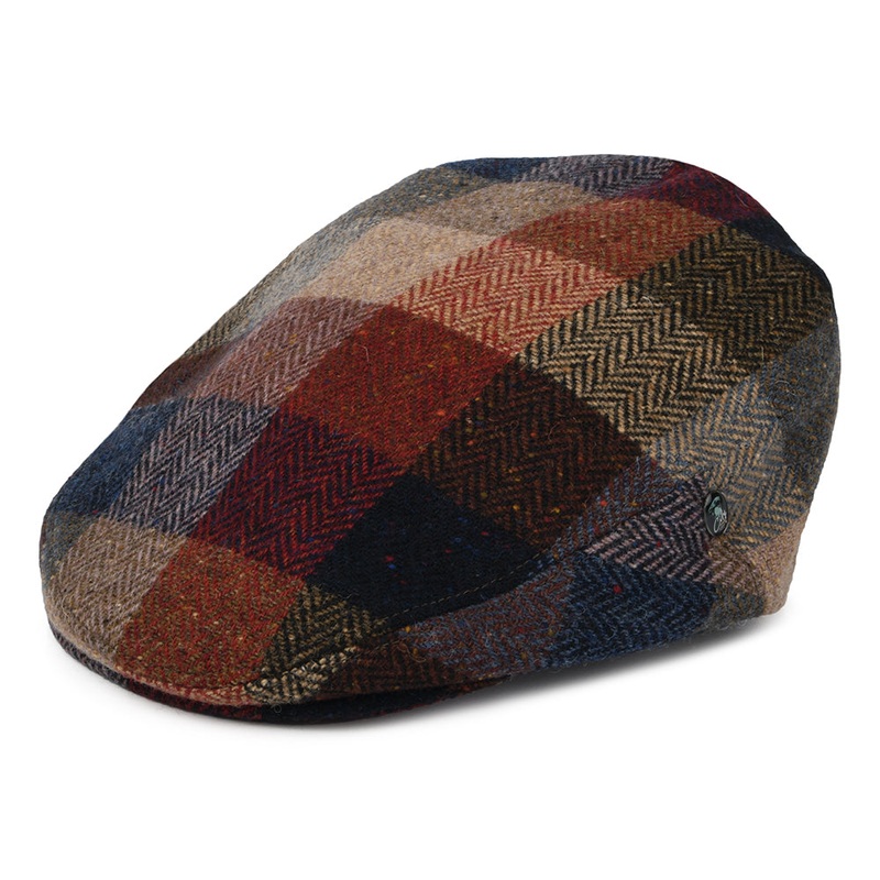 City Sport Donegal Tweed Patch Flat Cap – Multi-Coloured S