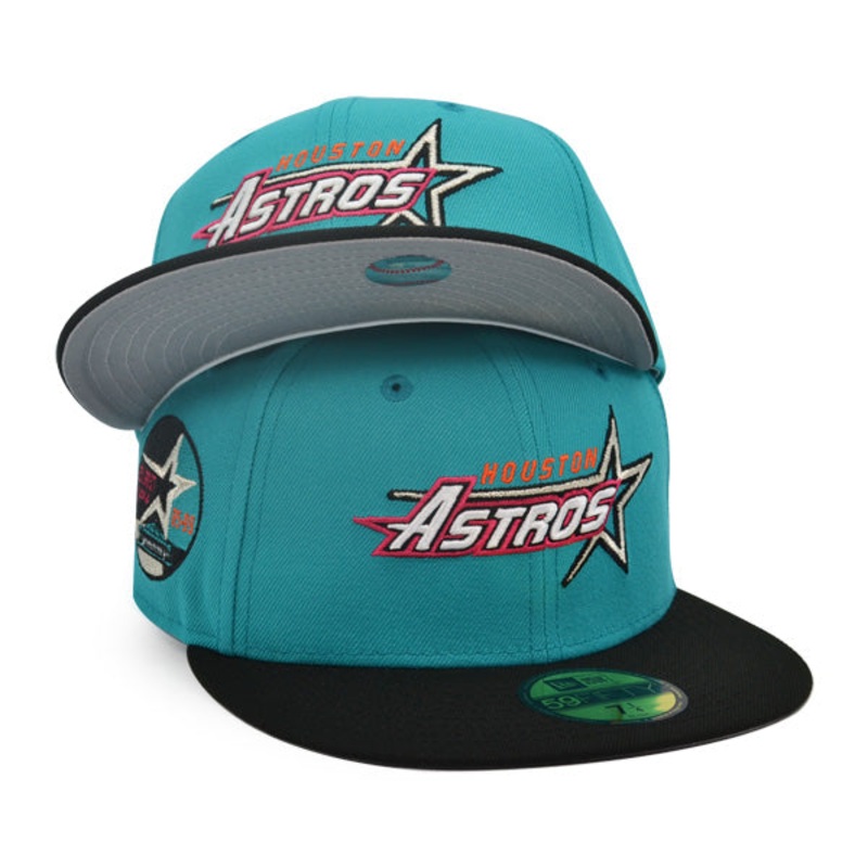 Houston Astros 35th YEARS Exclusive New Era 59Fifty Fitted Hat – Teal Breeze/Black 6 7/8