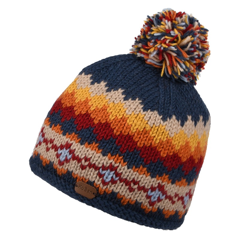 Kusan Short Bobble Hat – Navy-Multi 1-Size