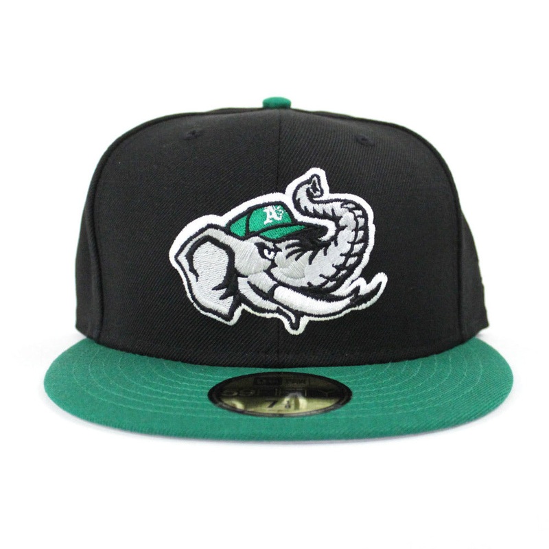 Modesto Athletics New Era 59FIFTY Fitted Hat (Air Jordan 1 Pine Green Gray Under Brim) 7