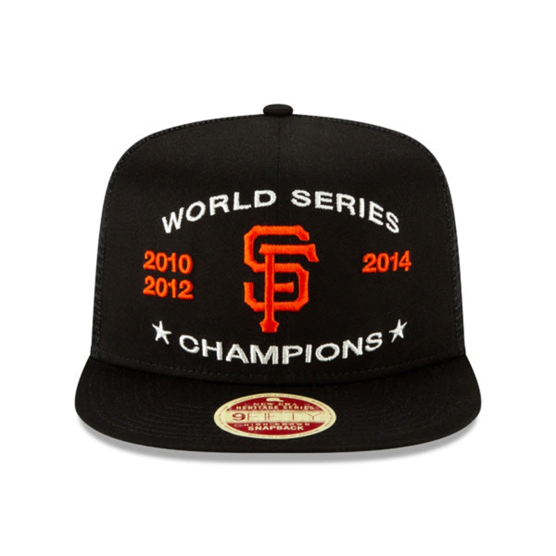 San Francisco Giants New Era Vintage Trucker Championship Series 9Fifty Snapback Mesh Hat – Black