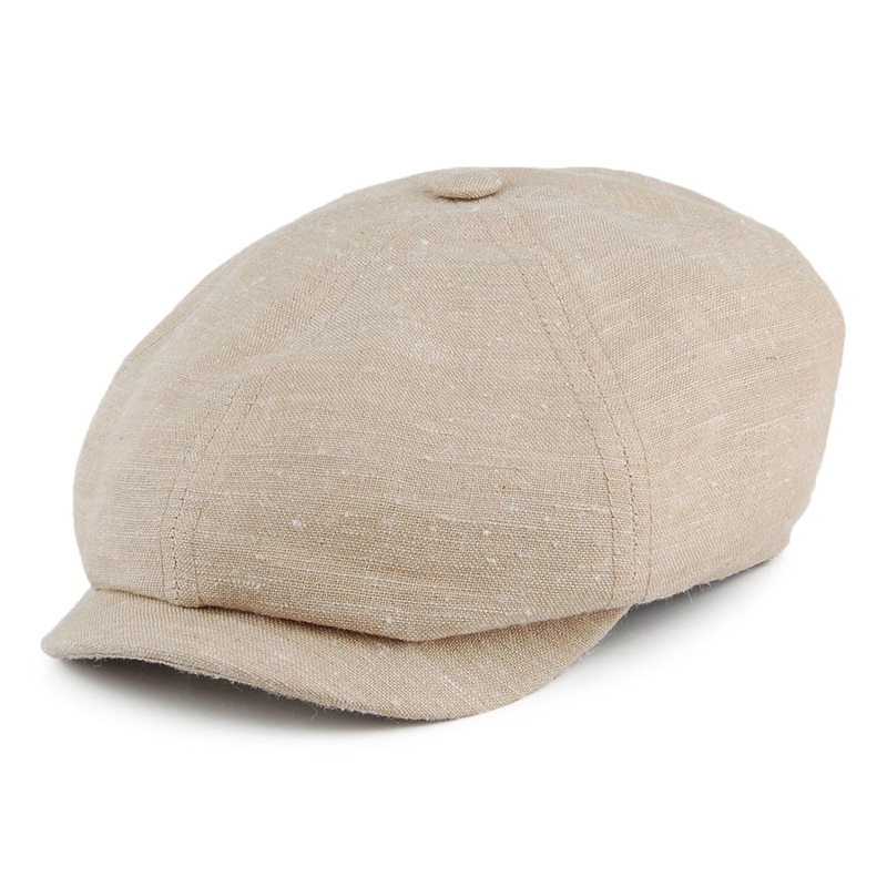Stetson Hats Linen Silk 6 Panel Newsboy Cap – Natural 55