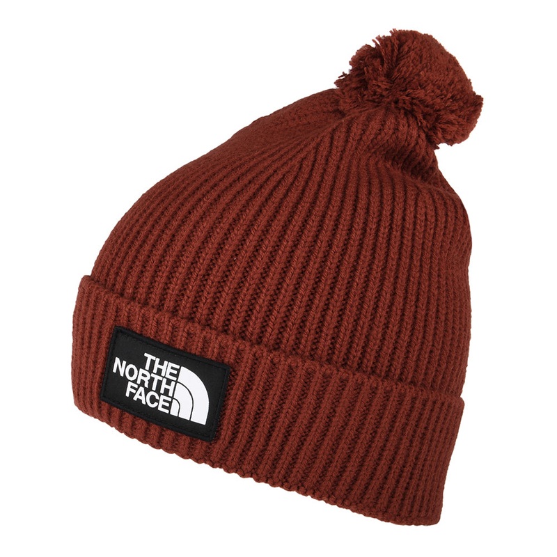 The North Face Hats Logo Box Pom Bobble Hat – Cognac 1-Size