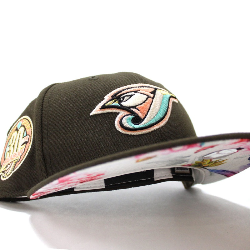 Toronto Blue Jays 30TH Anniversary New Era 59Fifty Fitted Hat (Dark Brown Floral Under Brim) 7