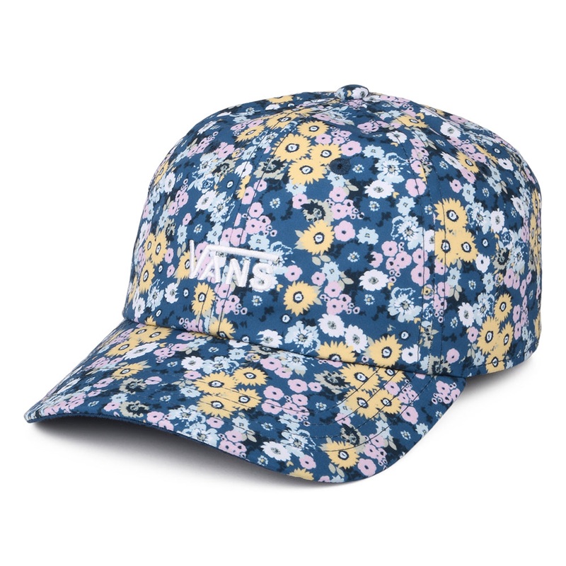 Vans Hats Court Side Printed Deco Ditsy Baseball Cap – Blue-Yellow Adjustable
