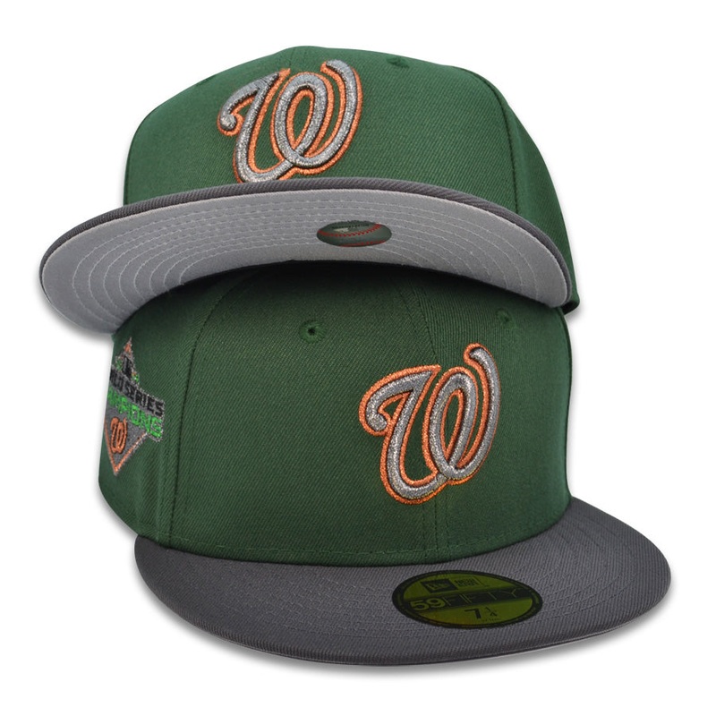 Washington Nationals 2019 WORLD SERIES Exclusive New Era 59Fifty Fitted Hat – Cilantro/DkGray 6 7/8