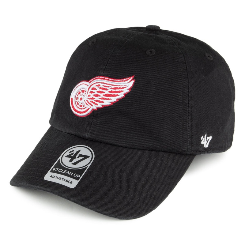 47 Brand Detroit Red Wings Baseball Cap – NHL Clean Up – Black Adjustable