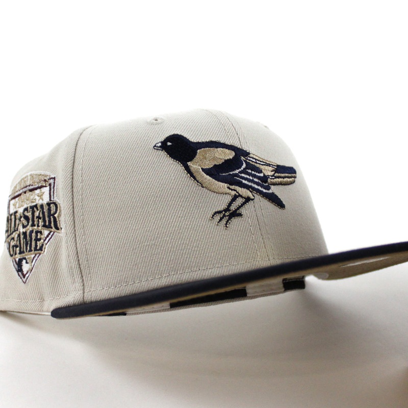 Baltimore Orioles 1992 All-Star Game 59Fifty New Era Fitted Hat (GITD Stone Navy Khaki Under Brim) 7