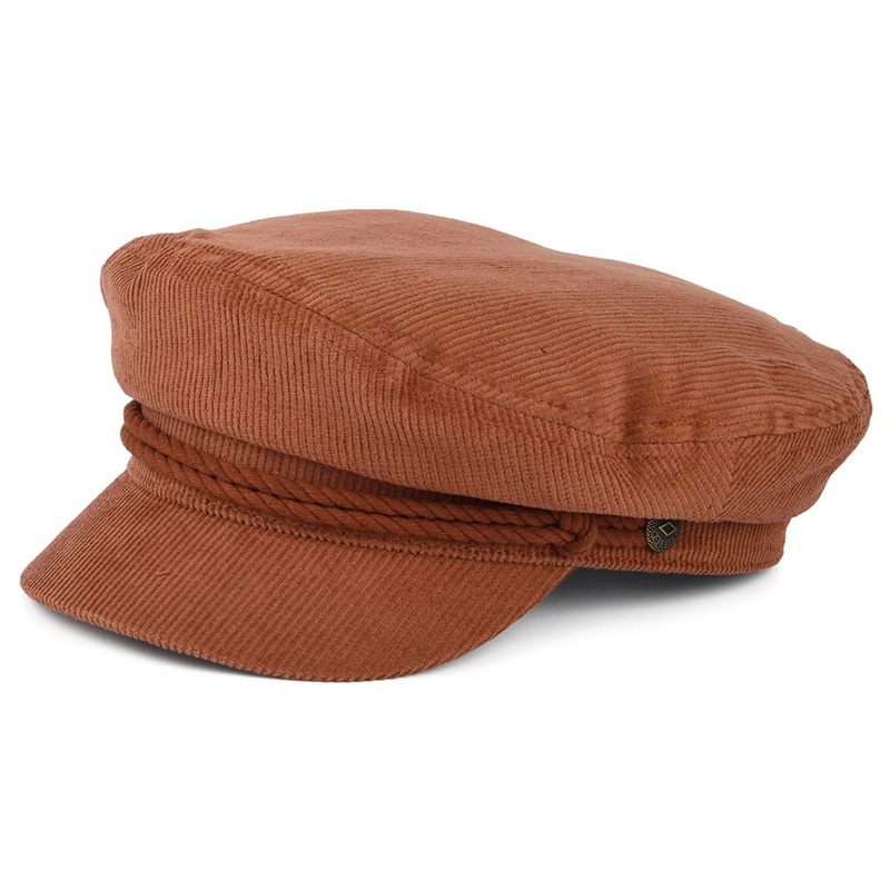Brixton Hats Corduroy Fiddler Cap – Terracotta Small-56cm