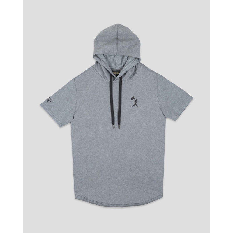 Flag Man Short Sleeve Hoodie – Grey
