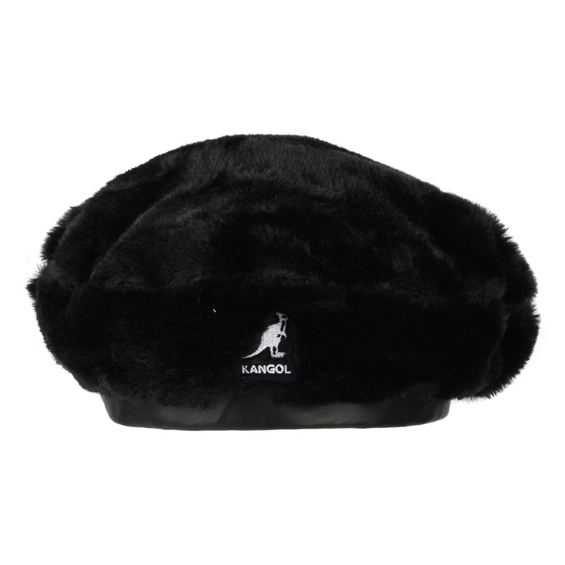 Kangol Faux Fur Beret – Black Small/Medium